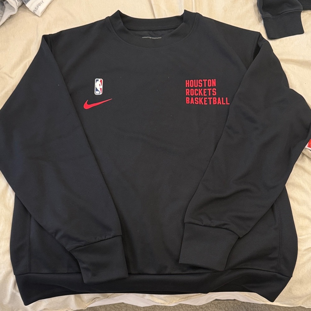 Nike Black and Red Houston Rockets Crewneck Sweater